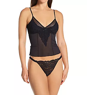 Floral Lace Mesh Set Negro L