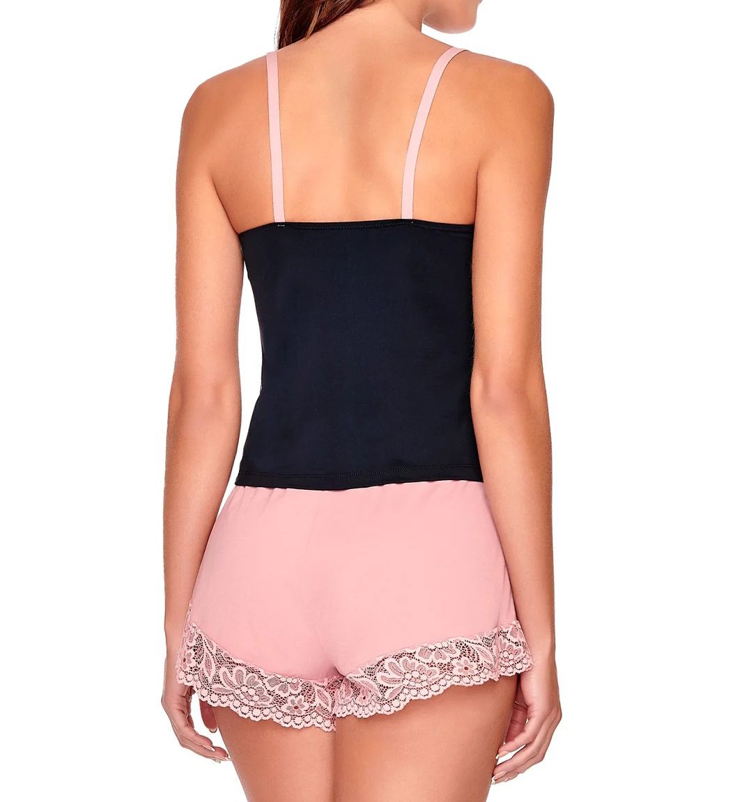 Ilusion Camisole and Shorts 2-Piece PJ Set Negro Rosa XL  - Image 2