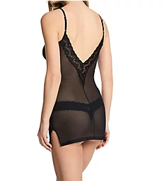 Mesh Side Cutout Babydoll with Thong Negro S