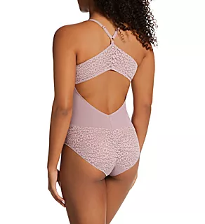 Sheer Stretch Lace Bodysuit Lila Obscuro 2XL