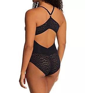 Sheer Stretch Lace Bodysuit Negro 2XL