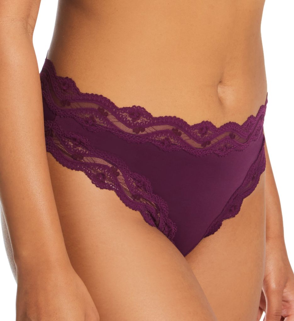 Ilusion : Ilusion 71078006 Microfiber Lace Demi Panty (Vino XL)