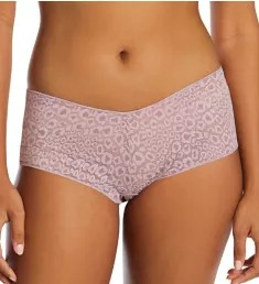 Sheer Stretch Lace Boyshort Panty Lila Obscuro 2X