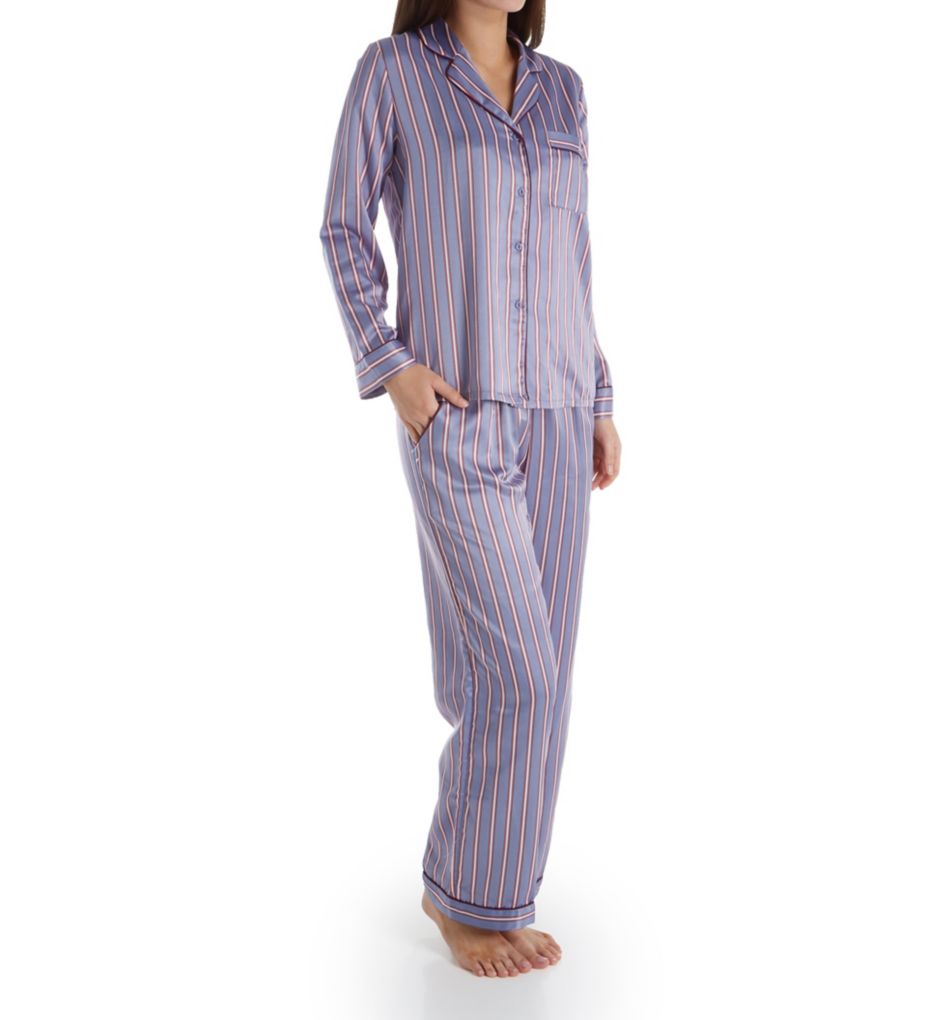 Around You Marble Wash Satin Long PJ Set-gs