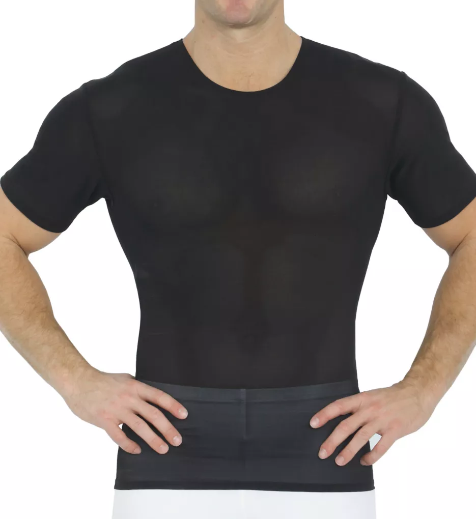 Power Mesh Compression Short Sleeve Crew T-Shirt Black 2XL