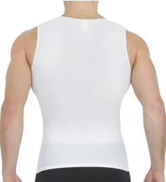 Power Mesh Compression Sleeveless Crew Neck Tank White 2XL