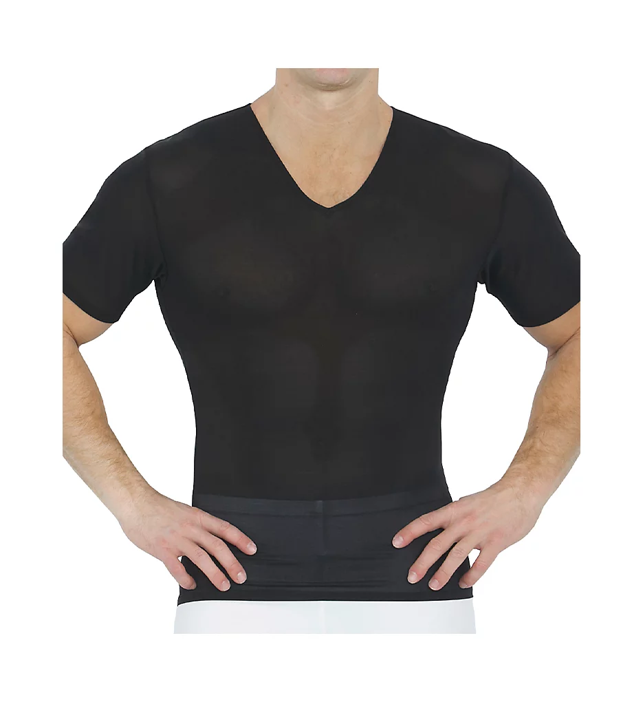 Power Mesh Compression Short Sleeve V-Neck T-Shirt