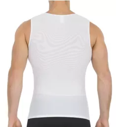 Power Mesh Compression Sleeveless V-Neck Tank White 3XL