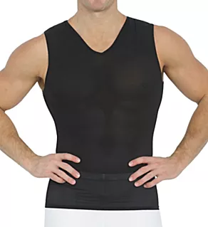 Power Mesh Compression Sleeveless V-Neck Tank