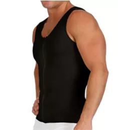 Compression High Back Tank Vest w/ Front Zipper Black L