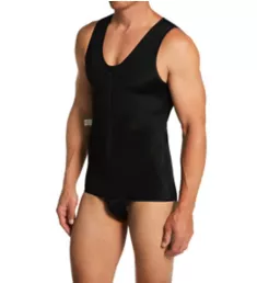 Compression Zipper Bodysuit Brief w/ Snap Crotch Black L