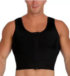 Compression Crop Zip Vest w/ Hook & Loop Straps Black L