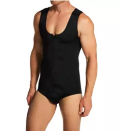 Easy On & Off Compression Zipper Bodysuit Brief Black L