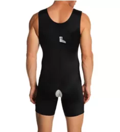 Full Body Compression Open Crotch Zipper Bodysuit BLK L