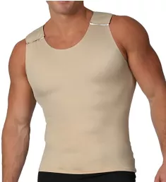 Compression Muscle Tank w/Velcro Shoulder Straps Nude M