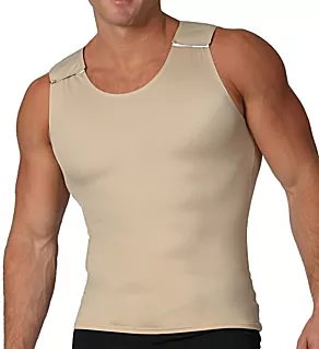 Compression Muscle Tank w/Velcro Shoulder Straps Nude L