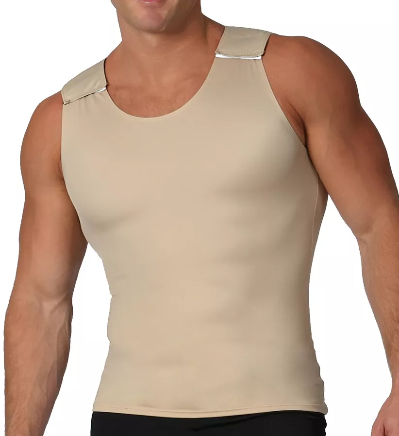 Insta Slim Men's Black Compression Muscle Tank Shirt (3X-Large)