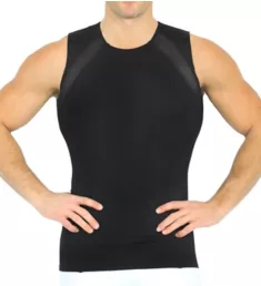 Power Mesh Compression Tank w/ Back & Side Support Black 2XL