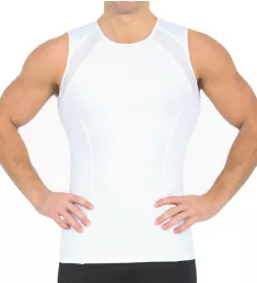 Power Mesh Compression Tank w/ Back & Side Support White 2XL