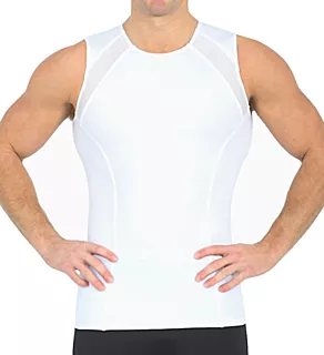Power Mesh Compression Tank w/ Back & Side Support White 2XL