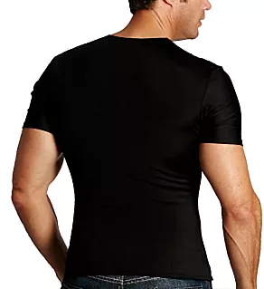 Slimming Compression Crew Neck T-Shirt BLK 2XL