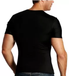 Big and Tall Slimming Compression Crew Neck Shirt BLK 4XL