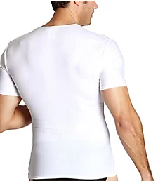 Big and Tall Slimming Compression Crew Neck Shirt WHT 4XL