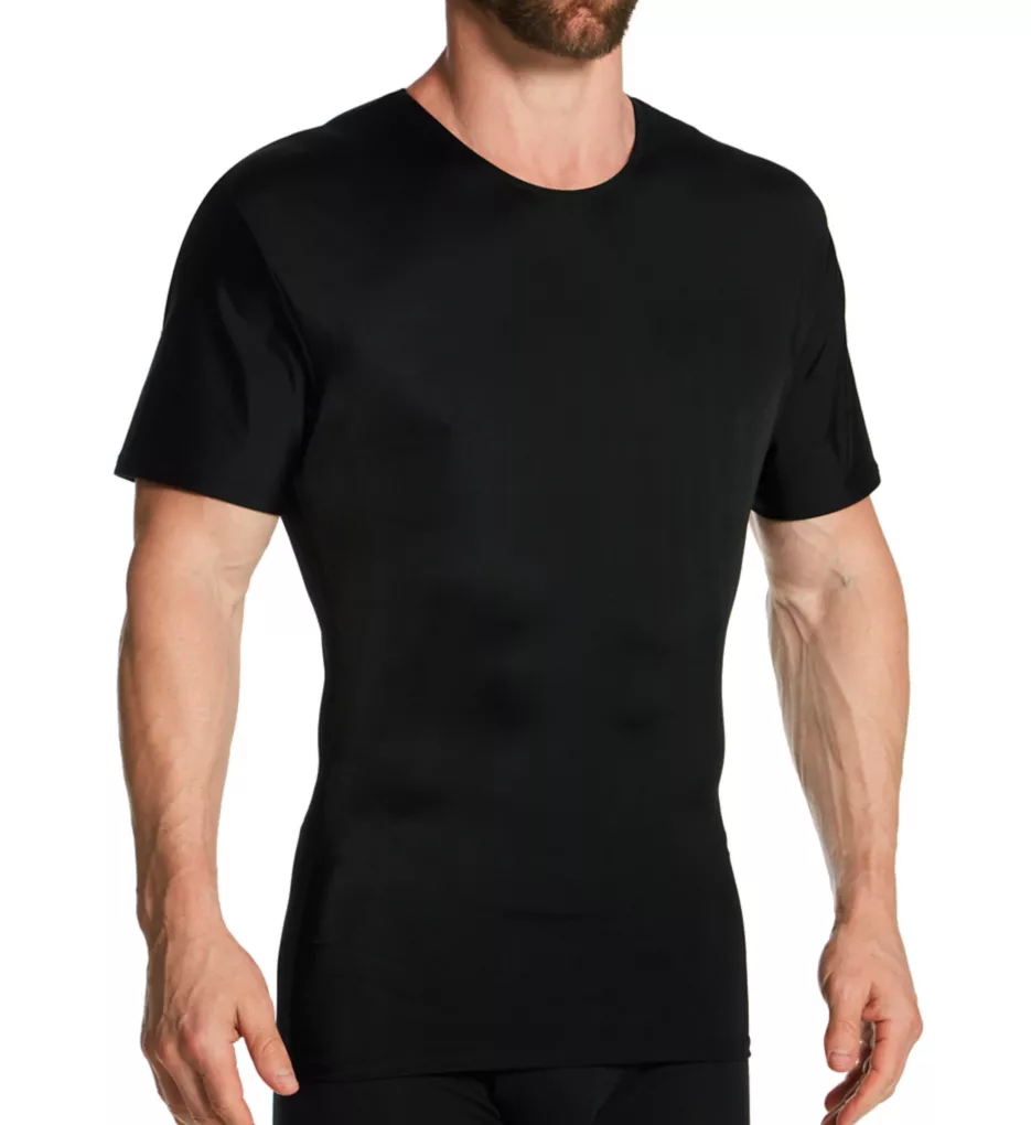 Slimming Compression Crew Neck T-Shirt - 3 Pack Black M