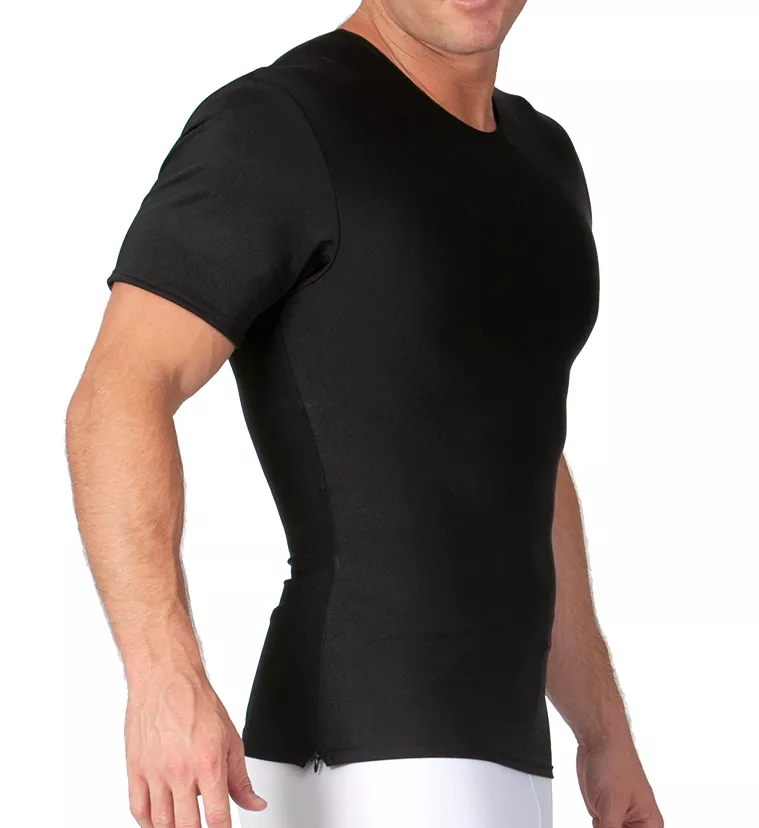 Compression Crew Neck T-Shirt With Side Zipper Black M