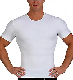 Compression Crew Neck T-Shirt With Side Zipper White M