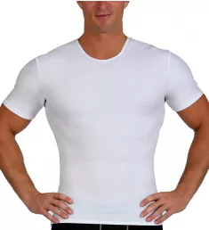 Compression Crew Neck T-Shirt With Side Zipper White M