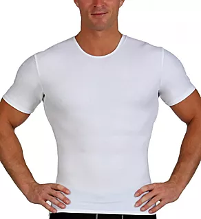 Compression Crew Neck T-Shirt With Side Zipper White 3XL