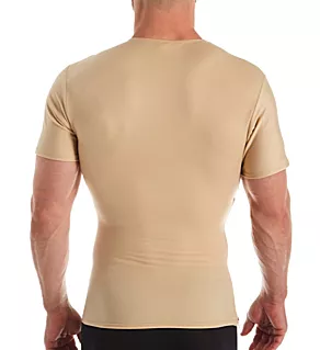 Compression Crew Neck T-Shirt With Side Zipper Nude 3XL