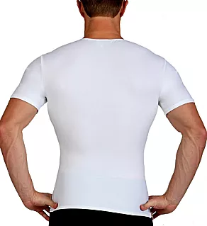 Compression Crew Neck T-Shirt With Side Zipper White 3XL