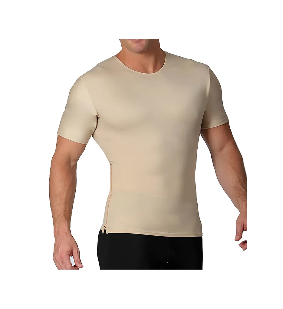 Compression Crew Neck T-Shirt With Side Zipper