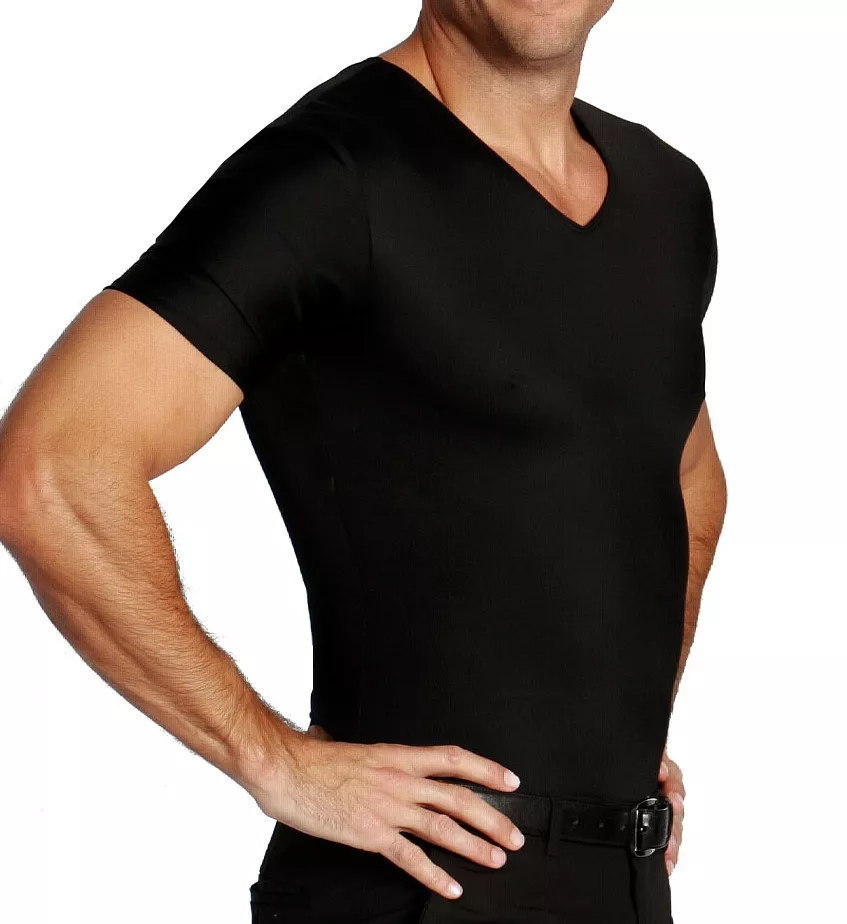 Big and Tall Compression V-Neck T-Shirt Black 4XL