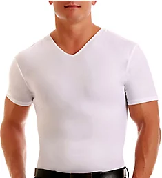 Big and Tall Compression V-Neck T-Shirt White 4XL