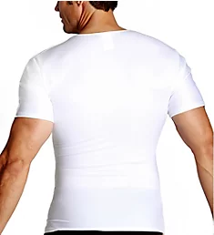 Big and Tall Compression V-Neck T-Shirt White 4XL