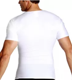 Big and Tall Compression V-Neck T-Shirt White 5XL