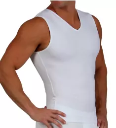 Compression V-Neck Tank WHT 3XL