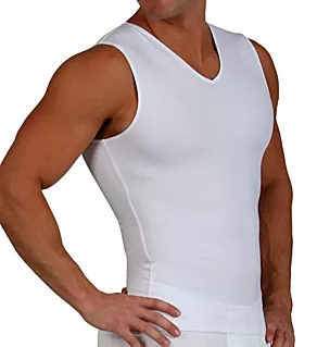 Compression V-Neck Tank WHT M