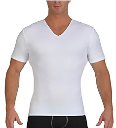 V-Neck Compression Shirt With Side Zipper WHT M