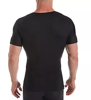 V-Neck Compression Shirt With Side Zipper BLK 2XL