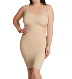 Curvy Tank Slip Dress Nude 2X