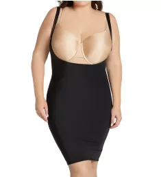 Curvy Under Bust Torsette Tank Dress Black 2X