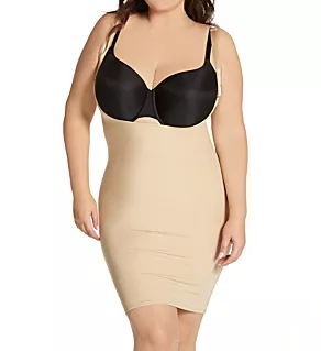 Curvy Under Bust Torsette Tank Dress Nude 2X