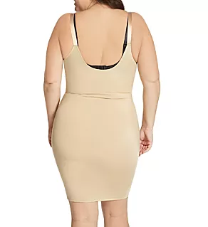 Curvy Under Bust Torsette Tank Dress Nude 2X
