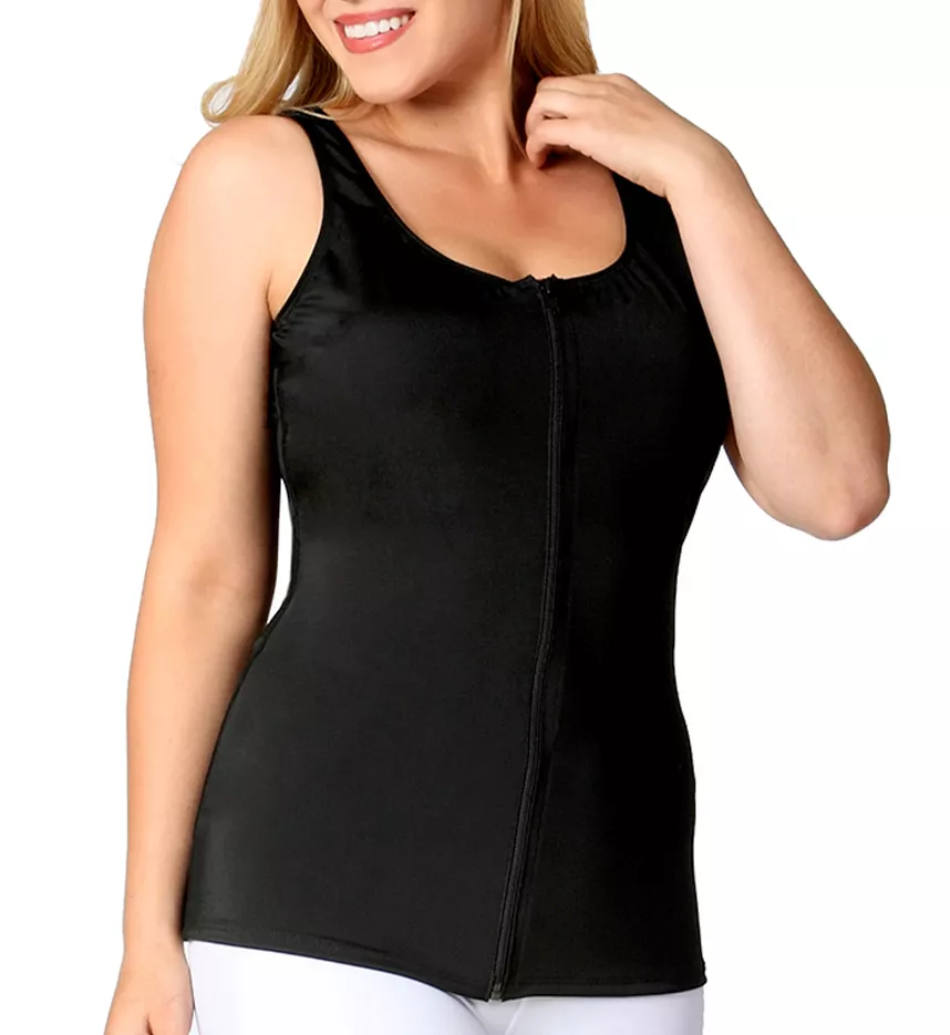 InstantFigure Shapewear Tube Slip Dress with Detachable Clear Bra Straps WTS034 Black / S