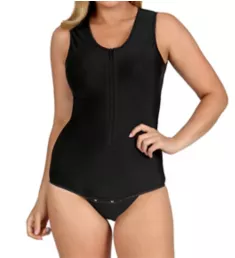 InstantRecoveryMD Tank Bodysuit w/ Front Zip Black S