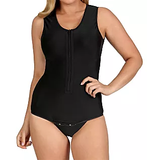 InstantRecoveryMD Tank Bodysuit w/ Front Zip Black S
